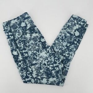 Marmot Womens Blue White Abstract Print High Rise Active Leggings Size Medium